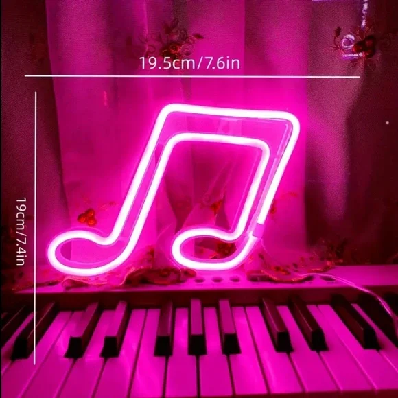 Purple Music Note Neon Light - Picture 2 of 2